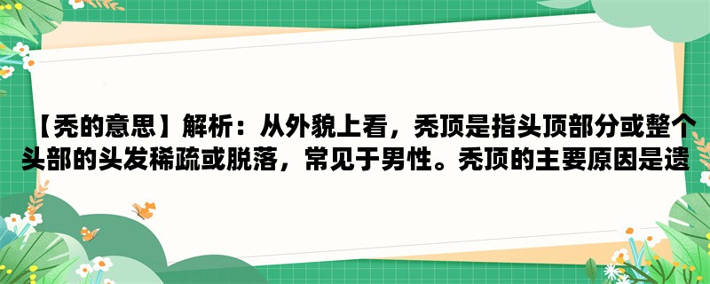 【秃的意思】解析：从外