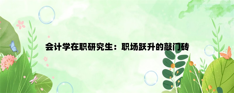 会计学在职研究生：职场