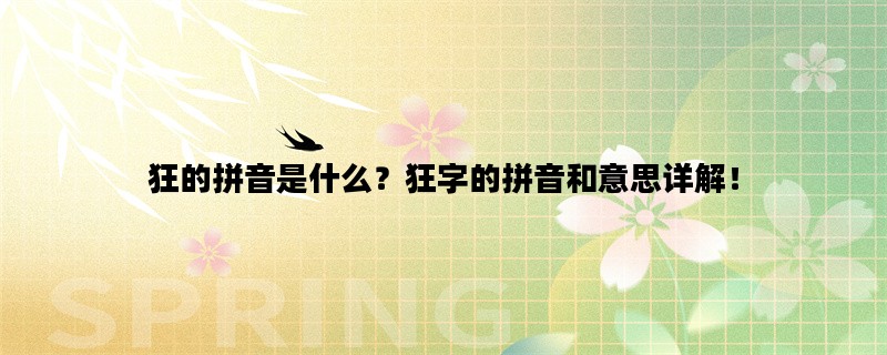 狂的拼音是什么？狂字的拼音和意思详解！