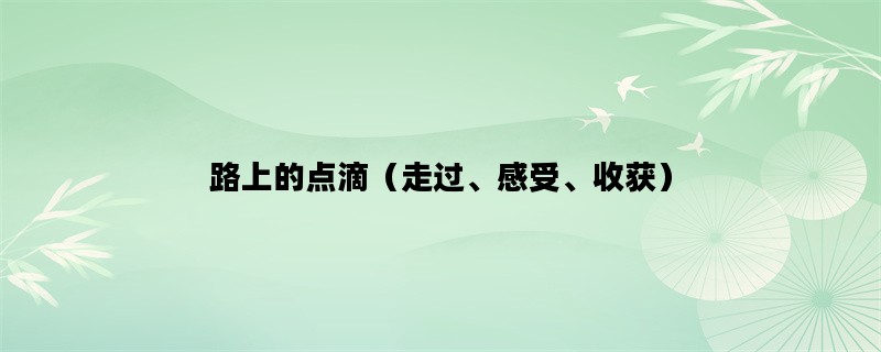 路上的点滴（走过、感受、收获）