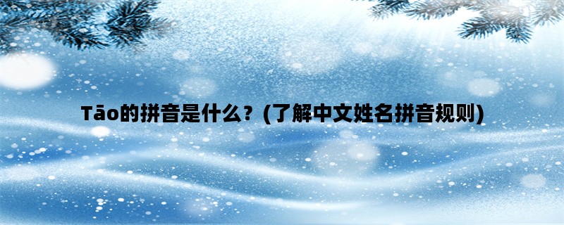 Tāo的拼音是什么？(了解