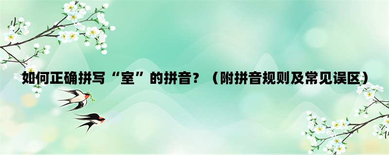 如何正确拼写“室”的拼音？（附拼音规则及常见误区）