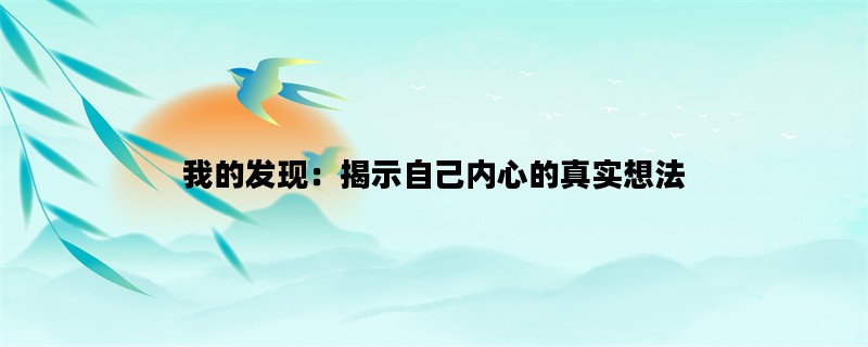 我的发现：揭示自己内心