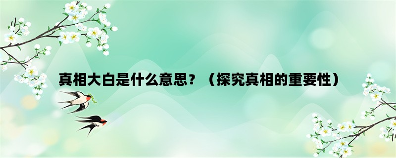 真相大白是什么意思？（探究真相的重要性）