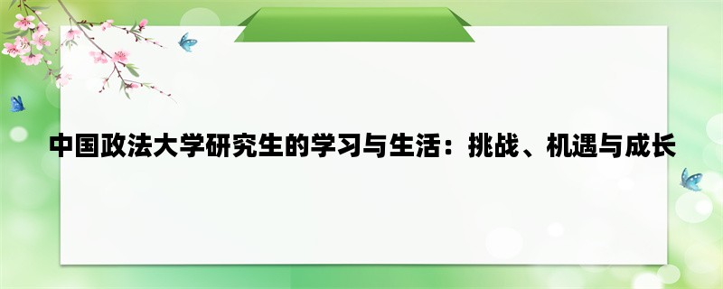 中国政法大学研究生的学习与生活：挑战、机遇与成长