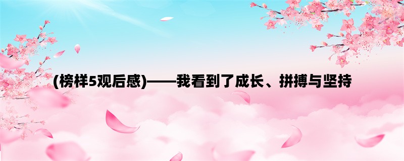 (榜样5观后感)——我看到了成长、拼搏与坚持