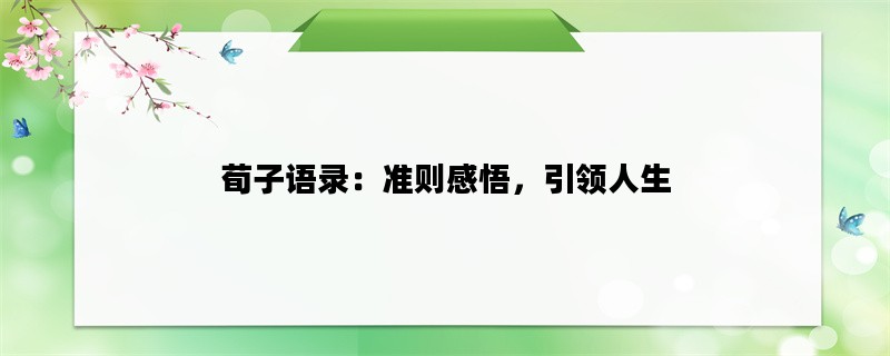 荀子语录：准则感悟，引