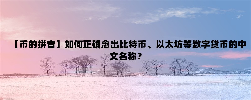 【币的拼音】如何正确念