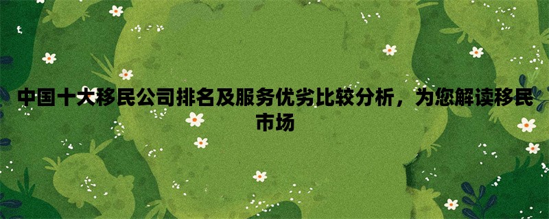 中国十大移民公司排名及