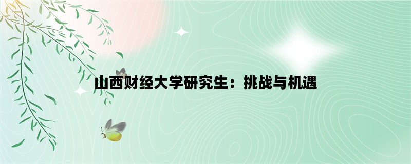 山西财经大学研究生：挑战与机遇