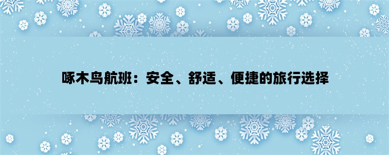 啄木鸟航班：安全、舒适