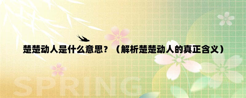 楚楚动人是什么意思？（