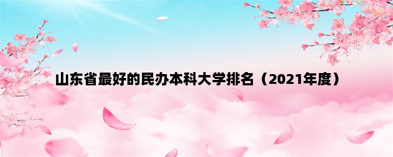 山东省最好的民办本科大学排名（2021年度）