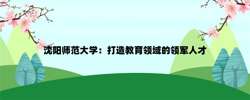 沈阳师范大学：打造教育