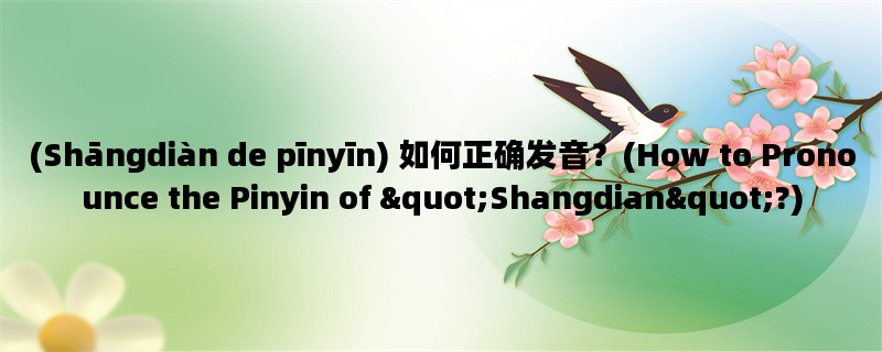 (Shāngdiàn de pīnyīn) 如何正确发音？(How to Pronounce the Pinyin of quot;Shangdian&am