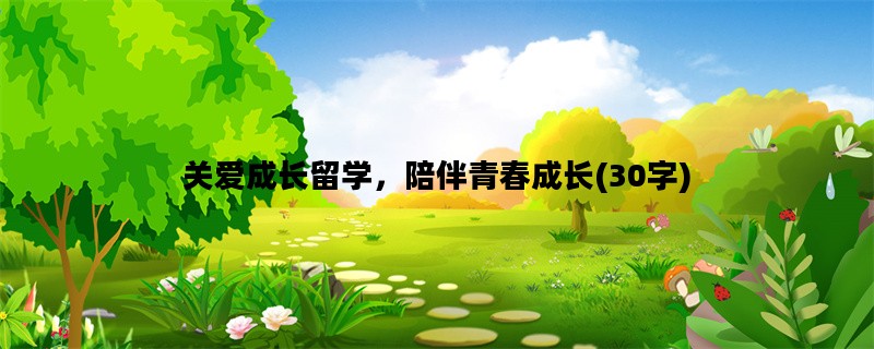 关爱成长留学，陪伴青春成长(30字)