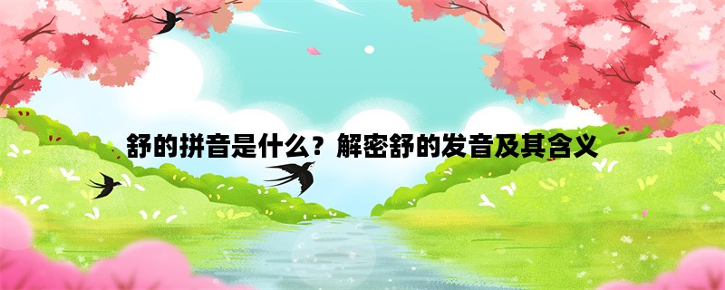 舒的拼音是什么？解密舒