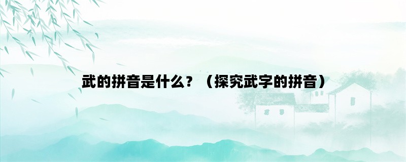 武的拼音是什么？（探究武字的拼音）