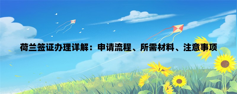 荷兰签证办理详解：申请流程、所需材料、注意事项