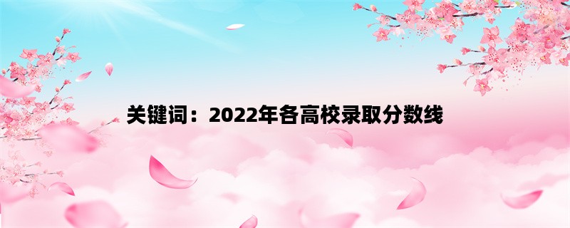 关键词：2022年各高校录取分数线