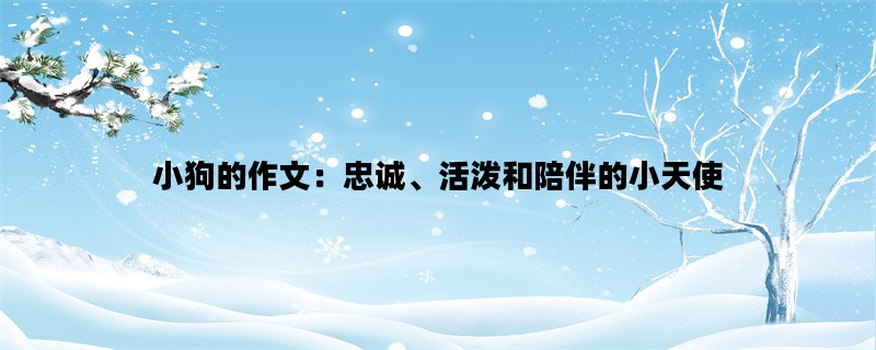 小狗的作文：忠诚、活泼和陪伴的小天使