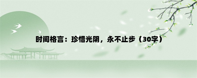 时间格言：珍惜光阴，永不止步（30字）